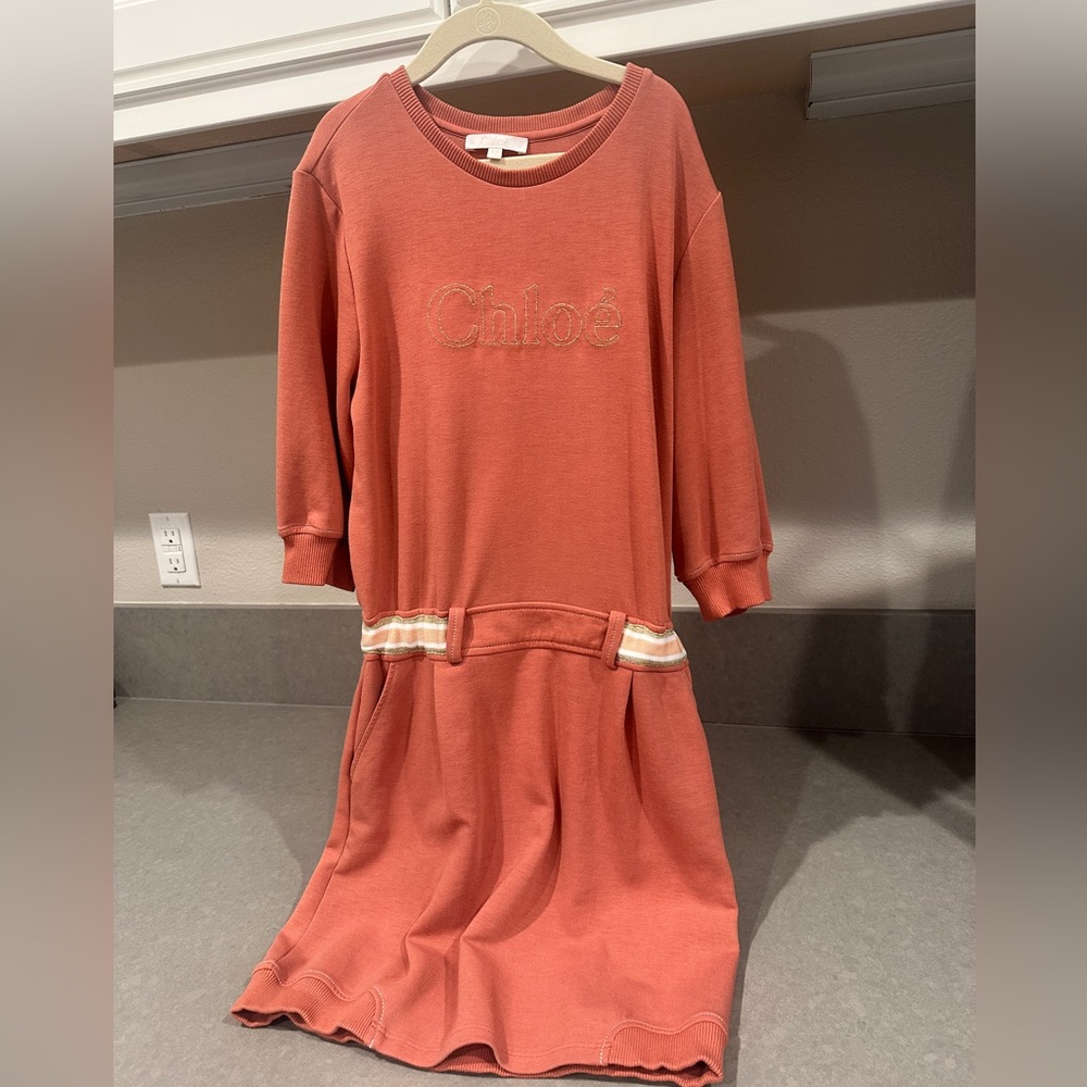 Chloe Logo Sweater Coral Dress